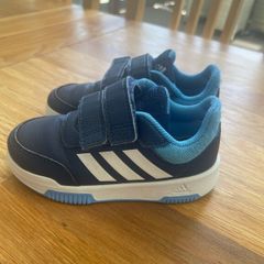 Adidas tensaur hook and loop trainers navy and blue
