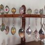 Souvenir spoons on 3-tier wall-mounted souvenir spoon display rack   36spoons Image 3