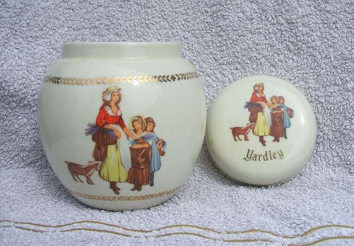 YARDLEY LONDON (Old English Lavender) - a vintage ginger jar with Yardley name and images (1960's / 1970's)