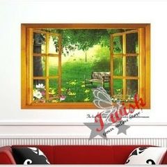 Nice 3D Garden View Window Film Wall Sticker,  Like Real!