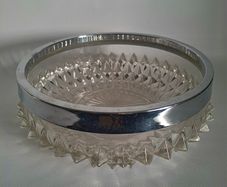 Vintage Cut Glass Serving Bowl