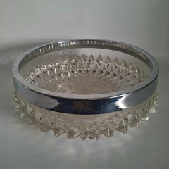 Vintage Cut Glass Serving Bowl