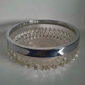 Vintage Cut Glass Serving Bowl