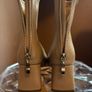 Beige Block Heel Ankle Boots - Size 3 Image 5