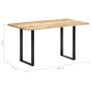Dining Table 140x70x76 cm Solid Mango Wood Image 7