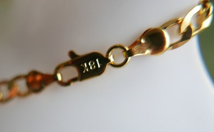 MEN'S 18ct Yellow Gold Plated Figaro Chain Necklace length 16"