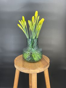 vase green glass