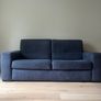Natuzzi 2 Seater Couch Sofa Navy Fabric Excellent Condition Image 3