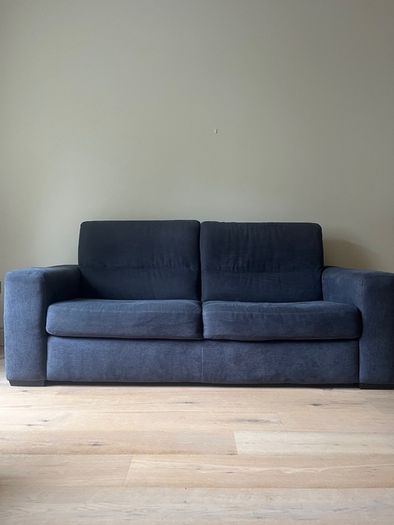 Natuzzi 2 Seater Couch Sofa Navy Fabric Excellent Condition