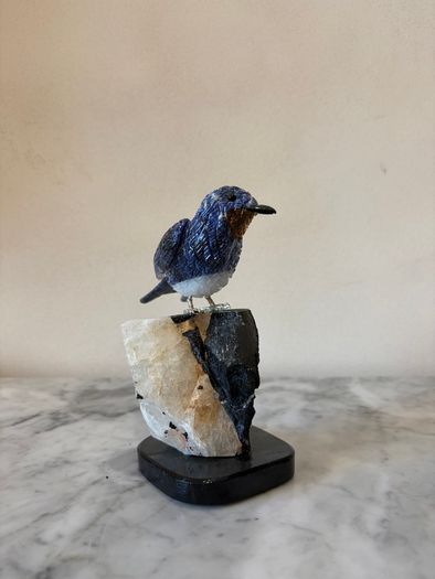 Hand-Carved Gemstone Swallow