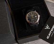 Catorex C'Attractive 8170 Black Automatic Swiss Made Stainless Steel Watch