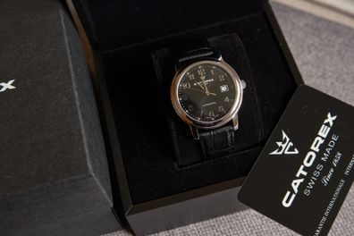 Catorex C'Attractive 8170 Black Automatic Swiss Made Stainless Steel Watch