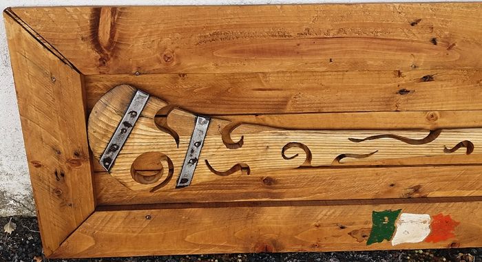 Rustic "Old Irish Hurley" Wallmount wood art