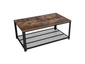 Industrial design coffee table with shelf