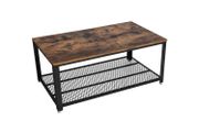Industrial design coffee table with shelf