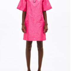 Bimba Y Lola Pink Jacquard Shift Dress - XS