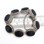 Vintage Signed Mexico Sterling Silver Onyx Chunky Bracelet Image 7