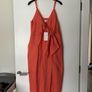REISS Linen Midi Dress in Coral UK 12 - NEW Image 4