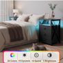 Bedside Table Set of 2 with Charging Station, Side Table with Led Lights Image 7