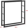 Firewood Rack Indoor Outdoor Metal 100 x 25 x 100 cm Wooden Shelter Stacking Aid for Firewood Wood Storage Firewood Stand Black Image 2