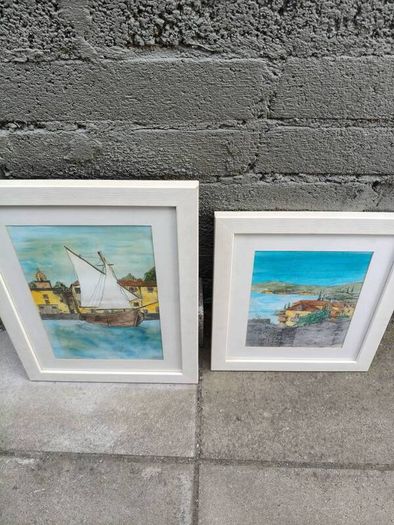 2 x Coastal Watercolour Paintings