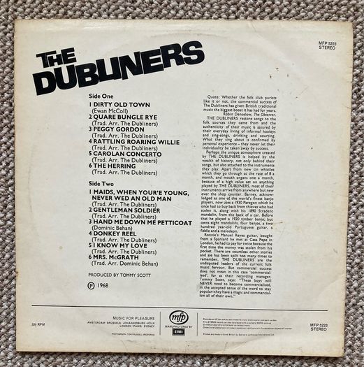 Four Dubliners vinyl LPs