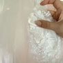 White 3D Floral Embroidered Tulle Flutter-Sleeve Bridal Gown Image 4