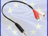 New 3.5mm Jack Male To 2 RCA Female Stereo Audio Cable Converter Adapter #332