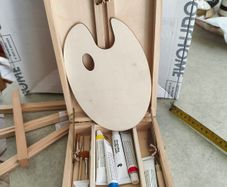 Portable Wooden Table Sketching Easel Storage Box for Artist Drawing and Painting plus Small  Easel.