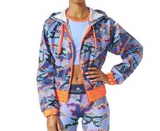 adidas STELLASPORT Camo Jacket - Blue | Adidas Women Training SIZE S BNWT