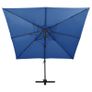 Cantilever Umbrella with Double Top 300x300 cm Azure Blue Image 2