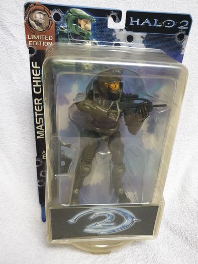 HALO 2 Action Figure Limited Edition Master Chief With Battle Rifle and SMG RARE Joyride Studios RC Xbox Action Figures