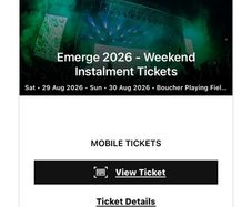 Emerge weekend ticket Belfast