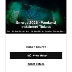 Emerge weekend ticket Belfast