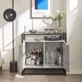 Console table with glass top and doors Sideboard Cabinet Image 7