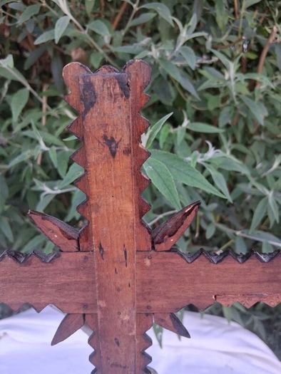 Art Nouveau Tramp Art Crucifix(Possibly WW1)