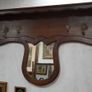 Antique French Oak Wall Coat Rack with Mirror Image 2