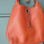 Orange Leather Handbag Similar To Tod's Handbag Image 4