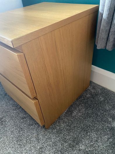 Pair of IKEA Oak Effect Bedside Lockers