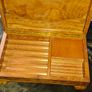 Vintage Wooden Musical Cigar and Cigarette Box, Cigar and Tobacco Leaves on the Lid., when Opened it Plays Music., a beautiful collectors lot, Image 8