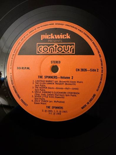 The Spinners Vintage Folk Vinyl LP The Leaving of Liverpool