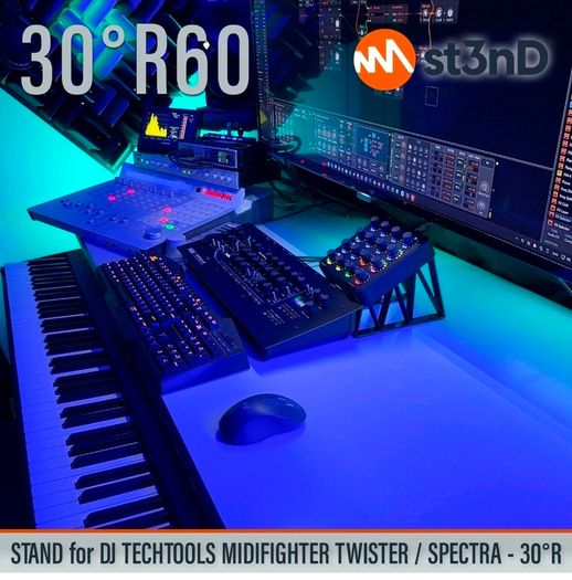 STAND for DJ TechTools Midi Fighter Twister / Spectra - 30 degrees Raised (by 60mm)