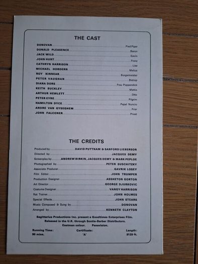1972 The Pied Piper Press Kit Photos & Pressbook