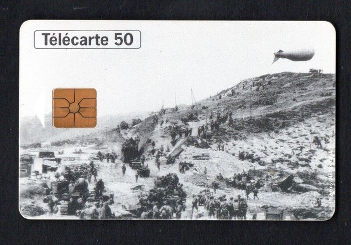 1994 France 50 unit 50th Anniversary of Landings at the Liberation of France showing Omaha beach (Gemplus) Call card