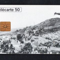 1994 France 50 unit 50th Anniversary of Landings at the Liberation of France showing Omaha beach (Gemplus) Call card
