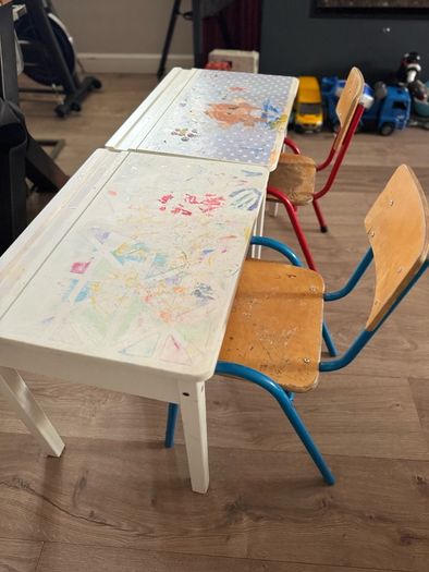 2 x Art Desks with chairs