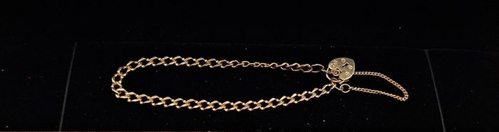 Vintage 9ct yellow  gold  charm bracelet