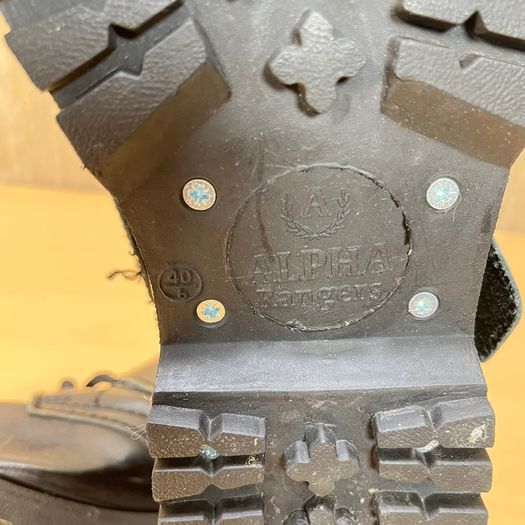 Alpha Rangers 14 Hole Black Combat Boots Buckle Gothic Biker Size UK 6 EU 40