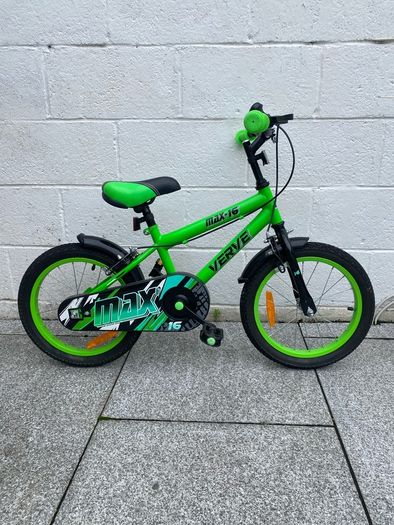 16" boys bike (green and black)