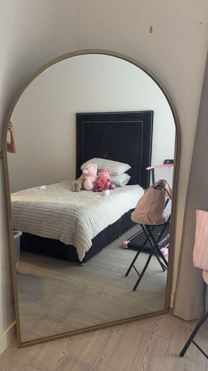 Wide Metal Arch Mirror - Gold